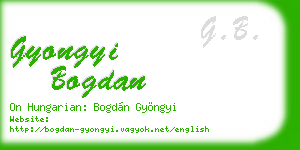 gyongyi bogdan business card