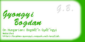 gyongyi bogdan business card